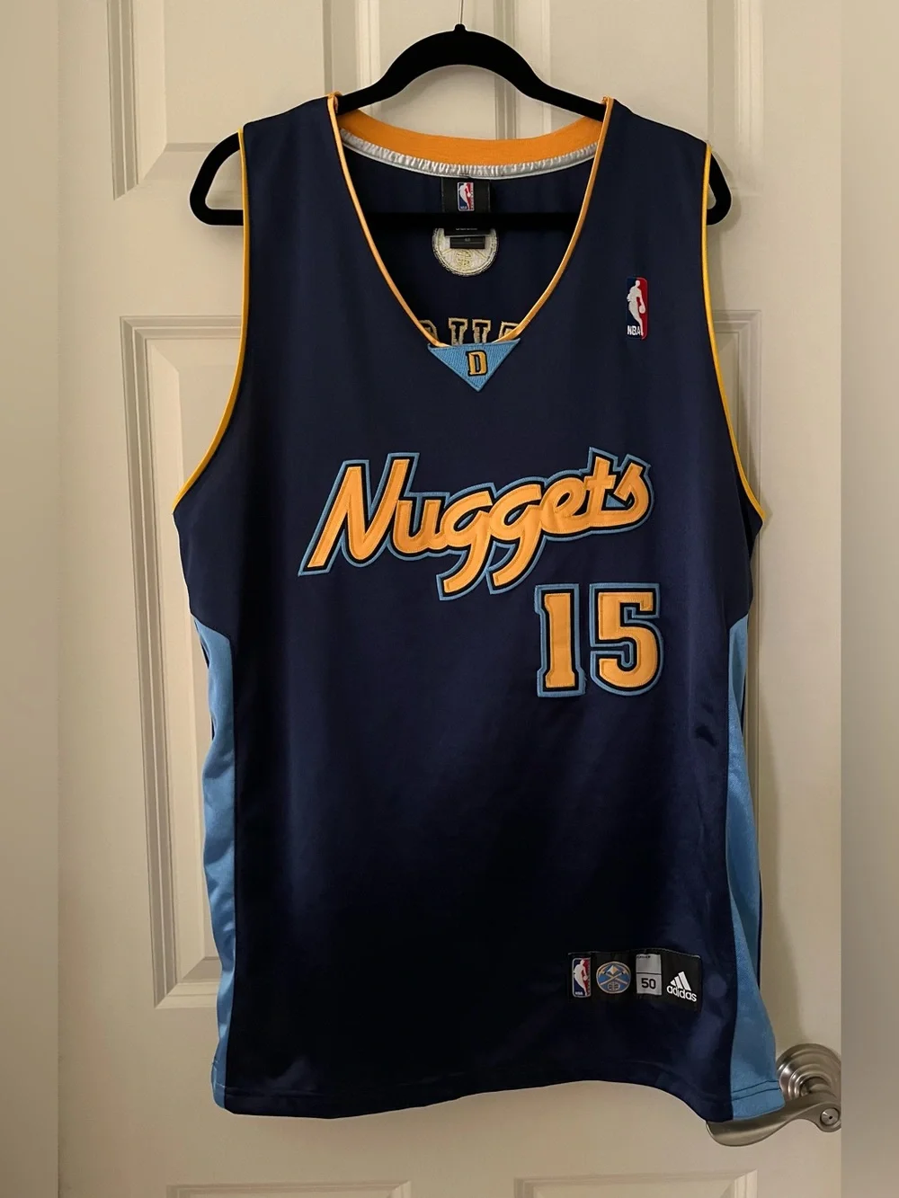 Vintage Adidas Carmelo Anthony Denver Nuggets Stitched 50 XL Melo Alternate